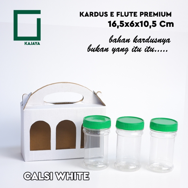 

Box Window Gable Putih Kemasan Sambal Bumbu Kopi Teh Botol 3x150 ml_16,5x6x10,5 cm_ Kardus Jinjing E Flute Premium