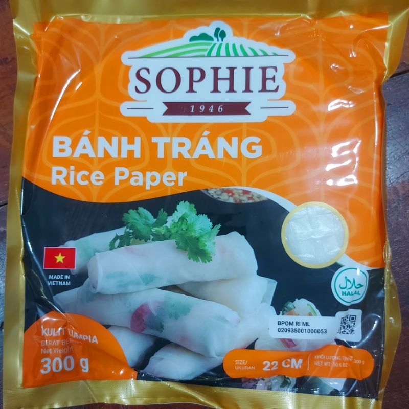 

Sophie Kulit Lumpia Vietnam - Rice Paper Banh Trang diameter 22 cm - 300 gram