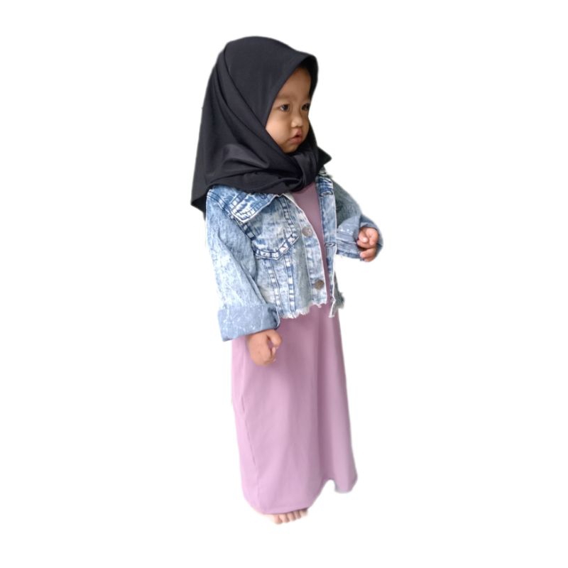 Dress Inner Anak Perempuan Tanpa Lengan 1-3 Tahun/Gamis Kutung Anak Polos Jersy Premium