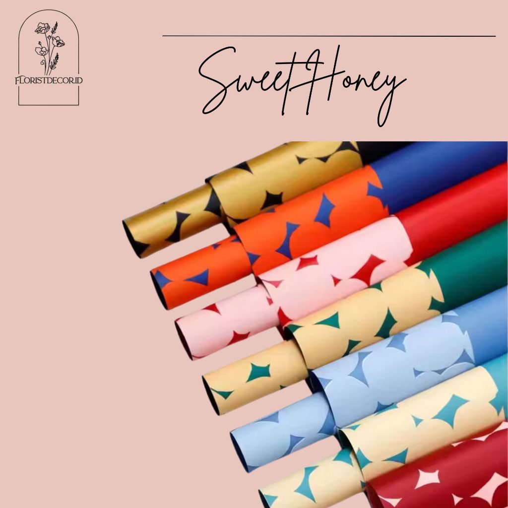 

(ECO)TERMURAH ECER SWEET HONEY WRAPPING PAPER CELLOPHANE PREMIUM KERTAS BUKET MOTIF POLKADOT