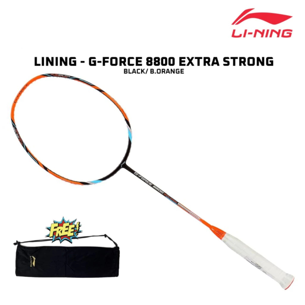 Raket Badminton Lining Li-Ning G FORCE 8800 Extra Strong Black Bright Orange