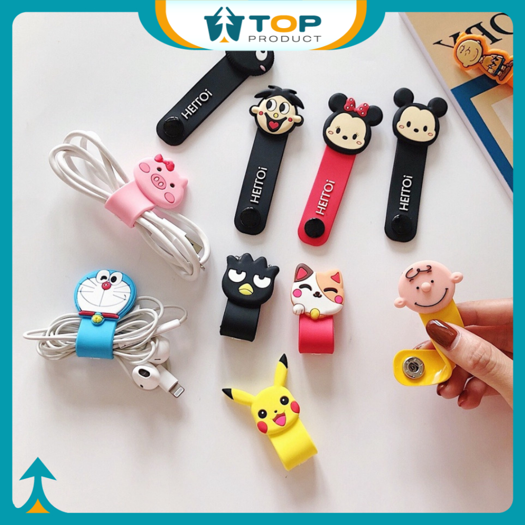 Cord Holder Cable Binder Klip 3D Penjepit Kabel / Pengikat Kabel Karakter Elastis AH066