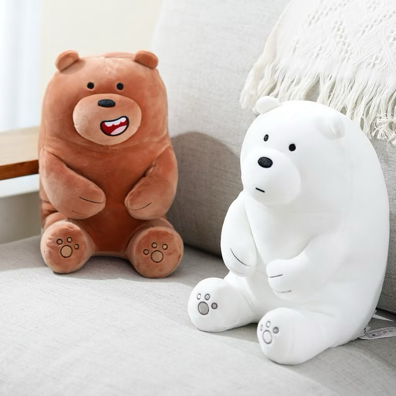 Unik Miniso Boneka We Bare Bears 46Cm Boneka Ice Bear Boneka Panda Jumbo Boneka Grizzly