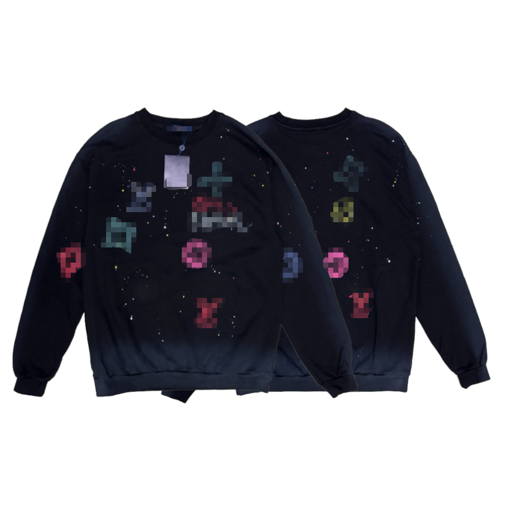 [LLL] Sweater Crewneck Double Pigment Wash Painted Logos
