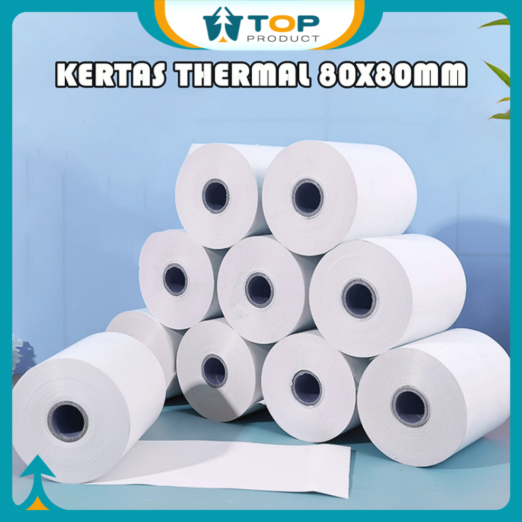 

Kertas Thermal Print Kertas Kasir Struk 80x80mm Paper Roll Printer Thermal Paper ATK019