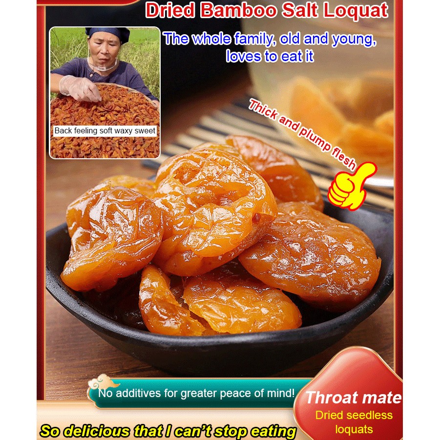 

【HALAL/COD】100g Kering Loquat Murni Alami/Cemilan Snack Buah Kering/Snack Diet / Snack Buah/Cemilan Sehat