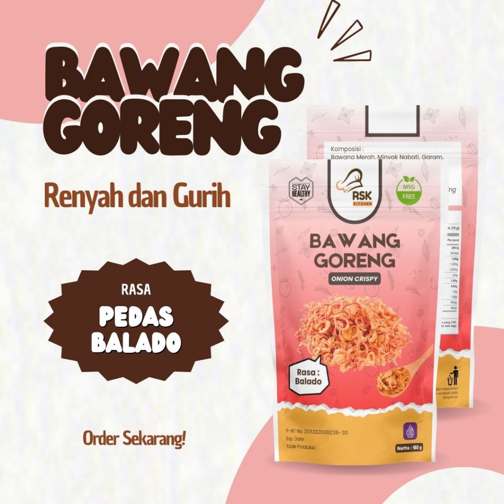 

Bawang Merah Goreng Premium Asli Bawang Goreng RSK Kitchen Renyah Murah