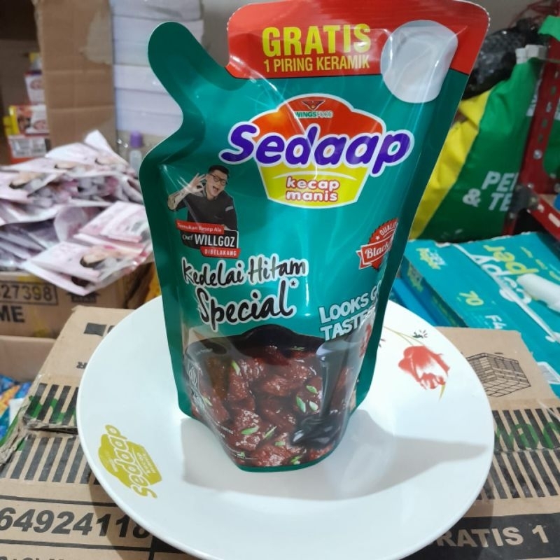 

kecap sedaap 725gram free piring cantik kecap sedap
