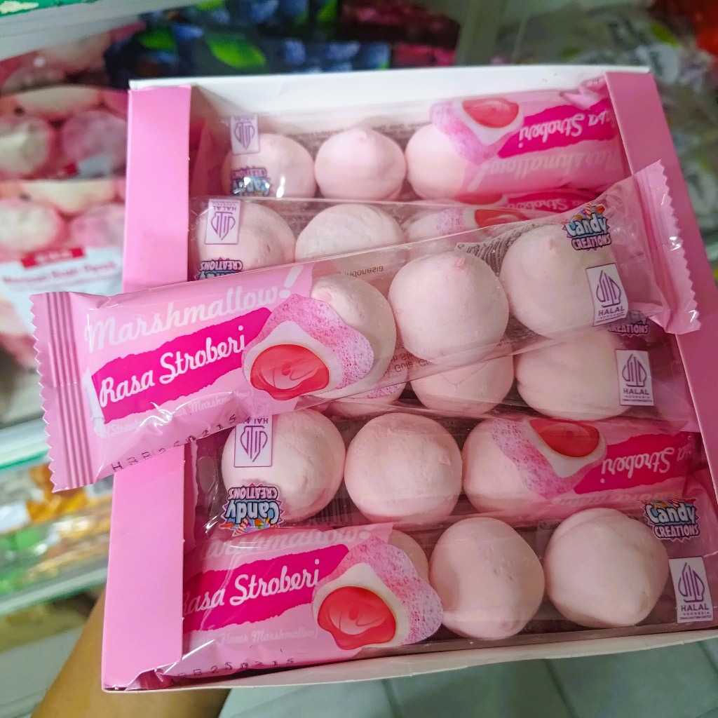 

Permen Marshmallow Bulat Rasa Stroberi Isi 4 pcs / Permen Marsmelow Marsmelo / Permen Murah Grosir