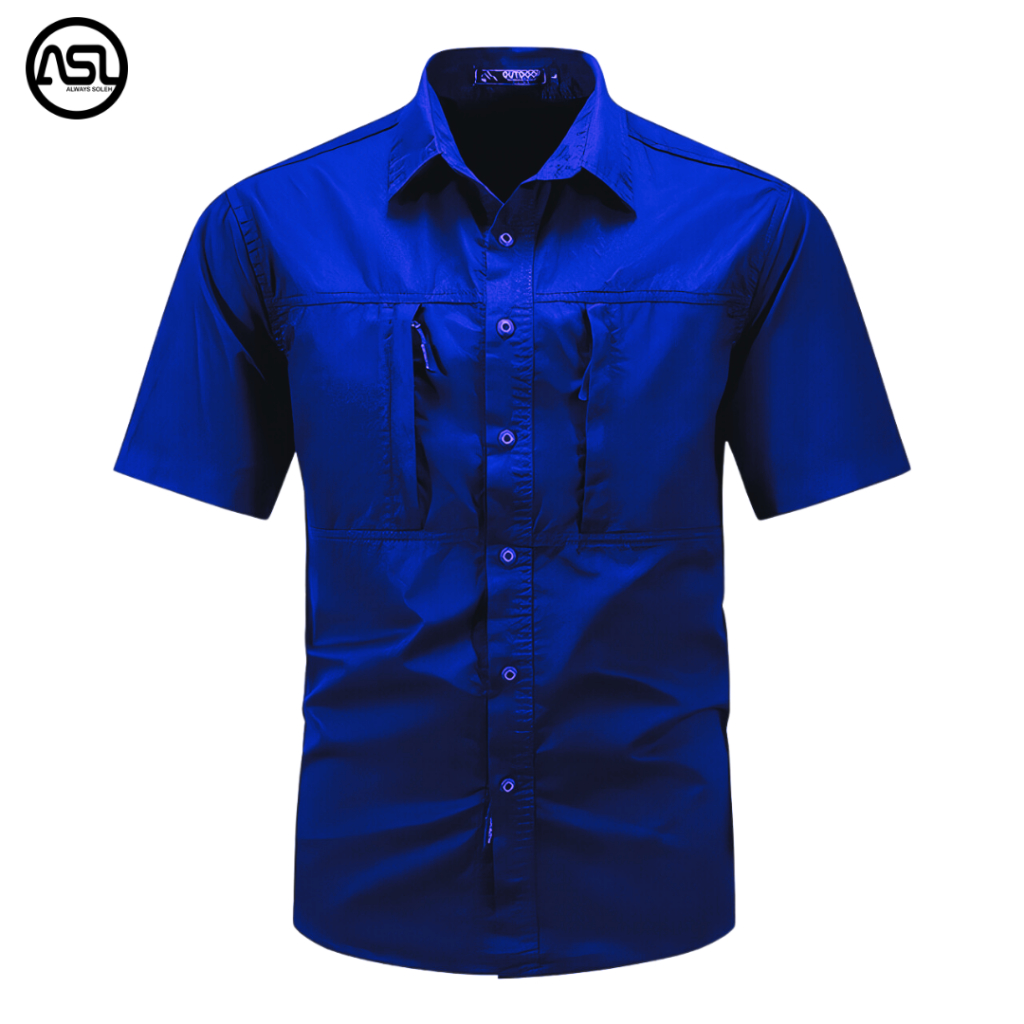 Kemeja Tactical Biru / Kemeja Tactical Pria / Kemeja Pria / Kemeja / Kemeja Tactical Lengan Pendek /