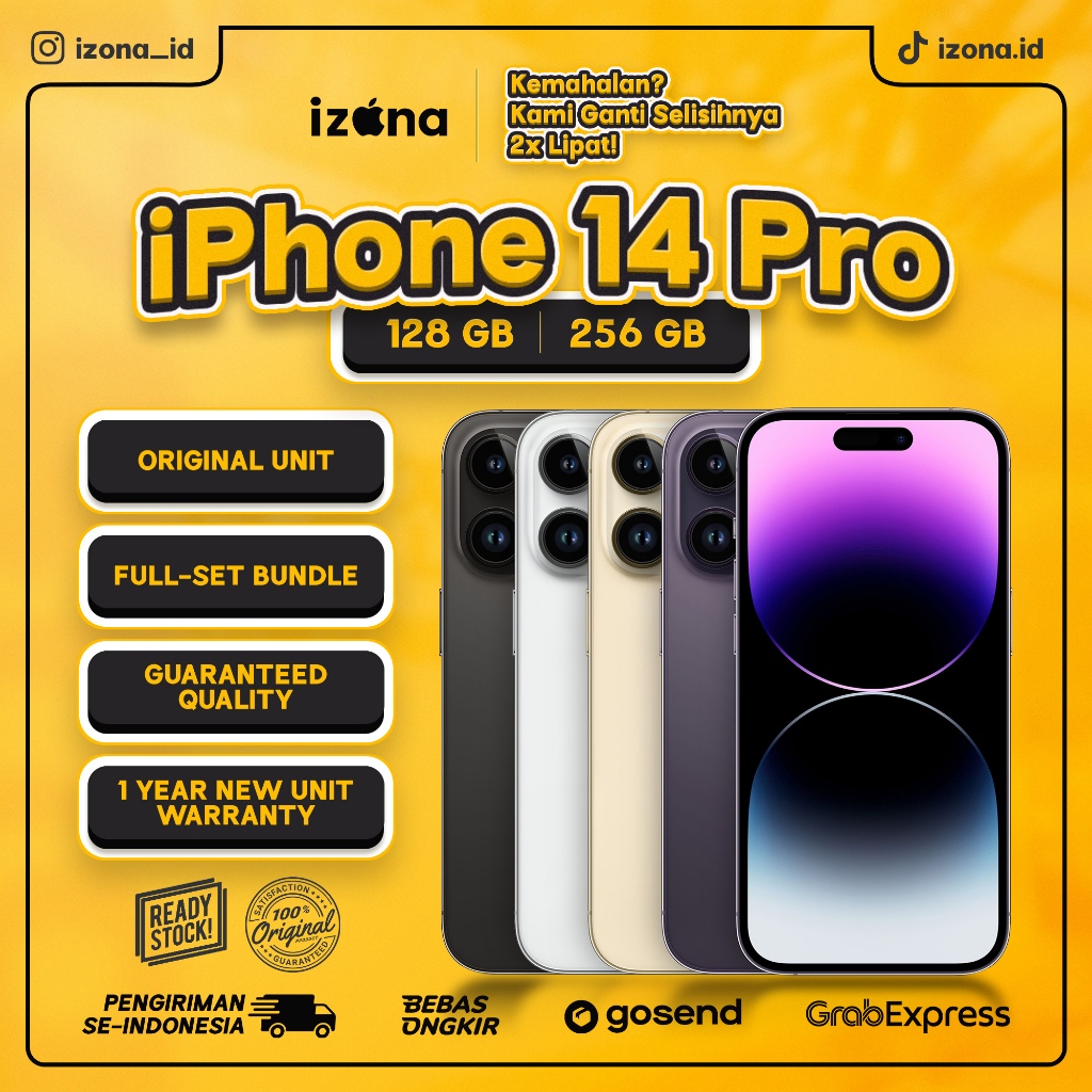 IPHONE 14 PRO 128 256 512 1TB SECOND INTER IBOX GARANSI RESMI IZONA STORE