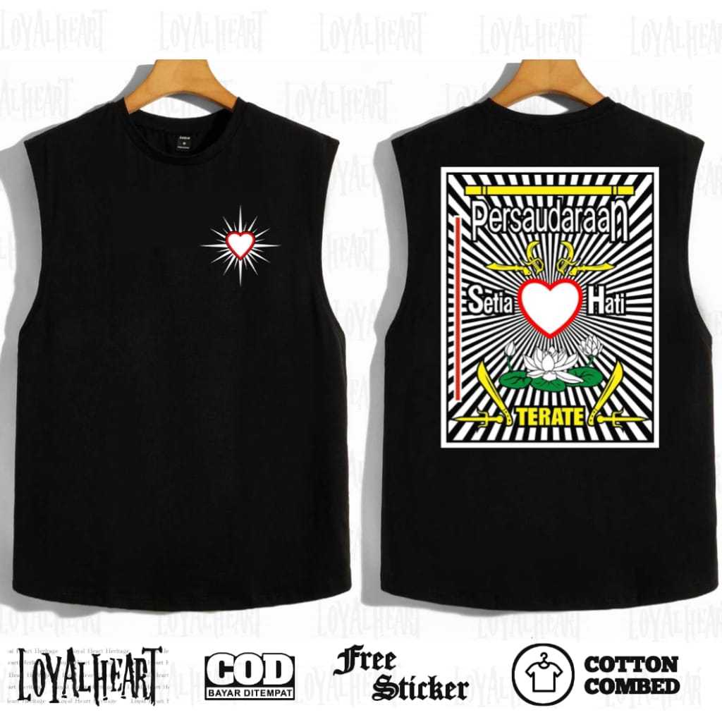 Loyalheart Kaos Singlet Lambang Pakem Psht Singlet Lambang Psht Catton Combed 24s Free Stiker
