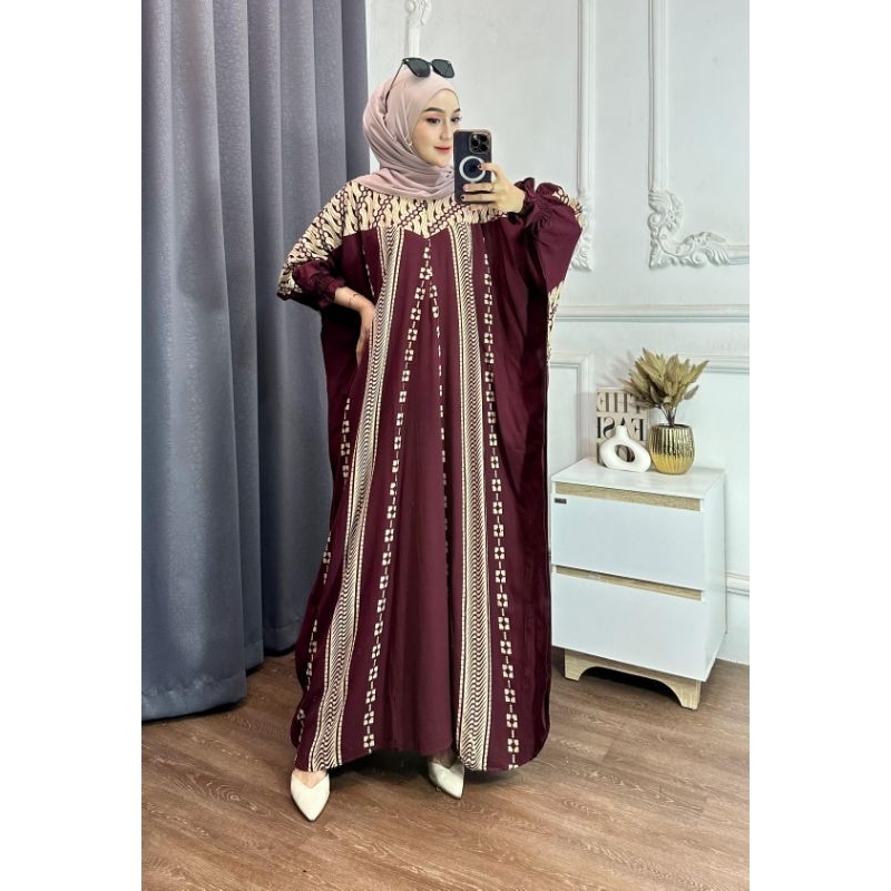 KAFTAN BATIK CAP KAIN RAYON PREMIUM WANITA KEKINIAN
