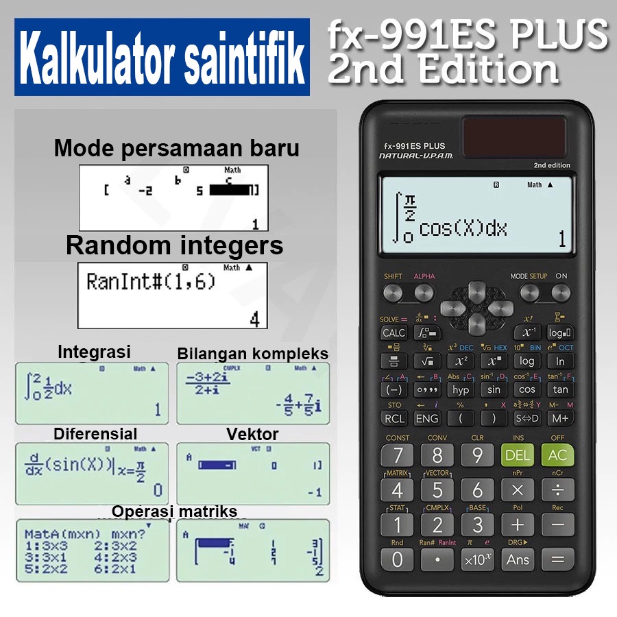 

RB Kalkulator Scientific Casio Ilmiah FX-991EX/991ES-Plus Kalkulator Casio Scientific Calculator