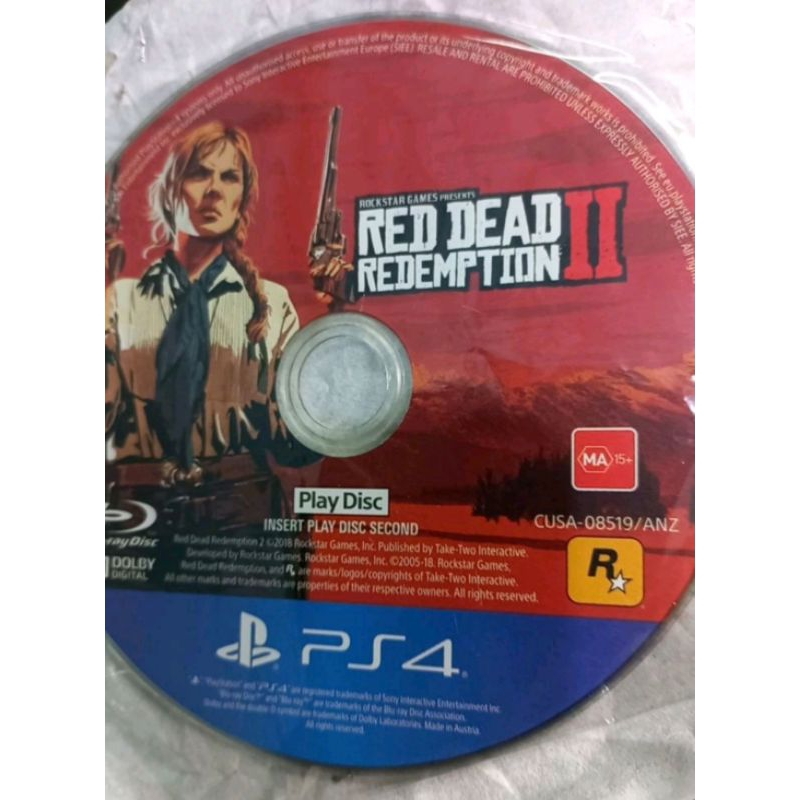 RDR 2 disc 2 only BD bekas ps4