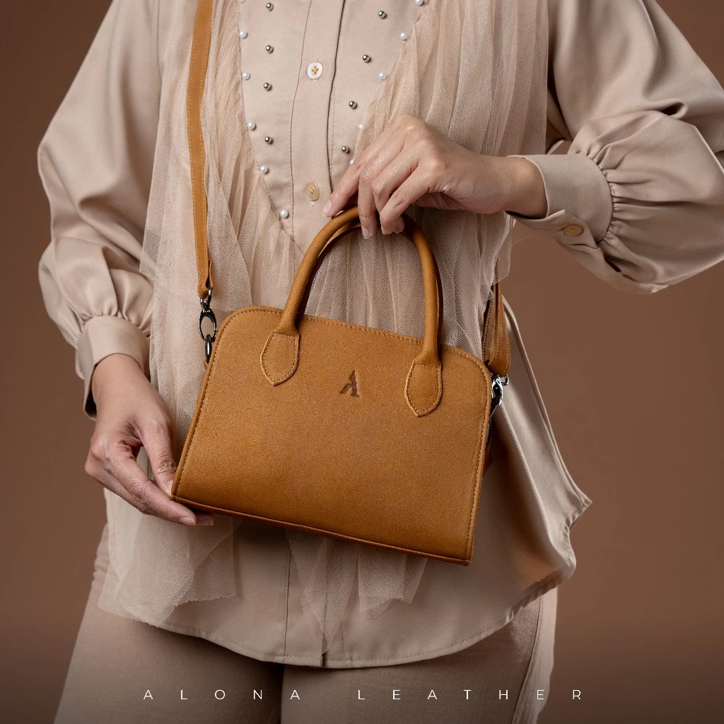 Alona Leather Slingbag Tas Kulit Sapi Asli Wanita Malika Tas Selempang Wanita Casual Elegant