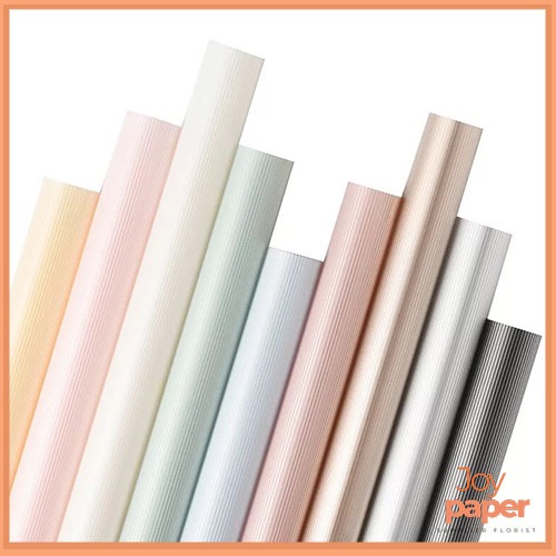 

20 Lembar Kertas Buket Polos texture garis Solid Warna Cellophane Flower Wrapping Paper kb6167