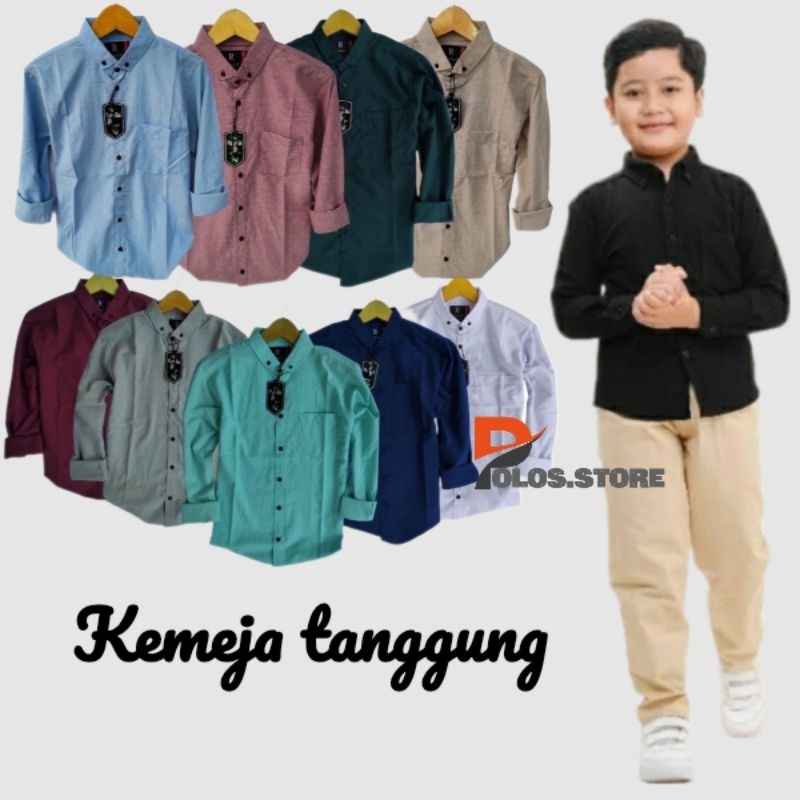 KEMEJA REMAJA TANGGUNG ANAK LAKI LAKI POLOS LENGA PANJANG CASUAL FORMAL USIA DINI 10-14Tahun SD SMP