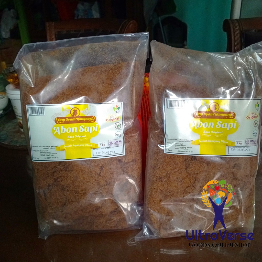 

Abon Sapi cap Ayam Kampung 1Kg Premium abon 1 Kg HALAL Abon Sapi Asli Enak Mantap Berkualitas Serat Daging Sapi