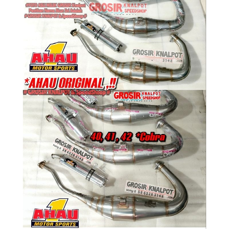 Knalpot AHAU One Ahau1 ORIGINAL Stainles NEW MODEL Leher PRESS Cobra Big Vol C 40 41 42 L 40 L 39 Ni