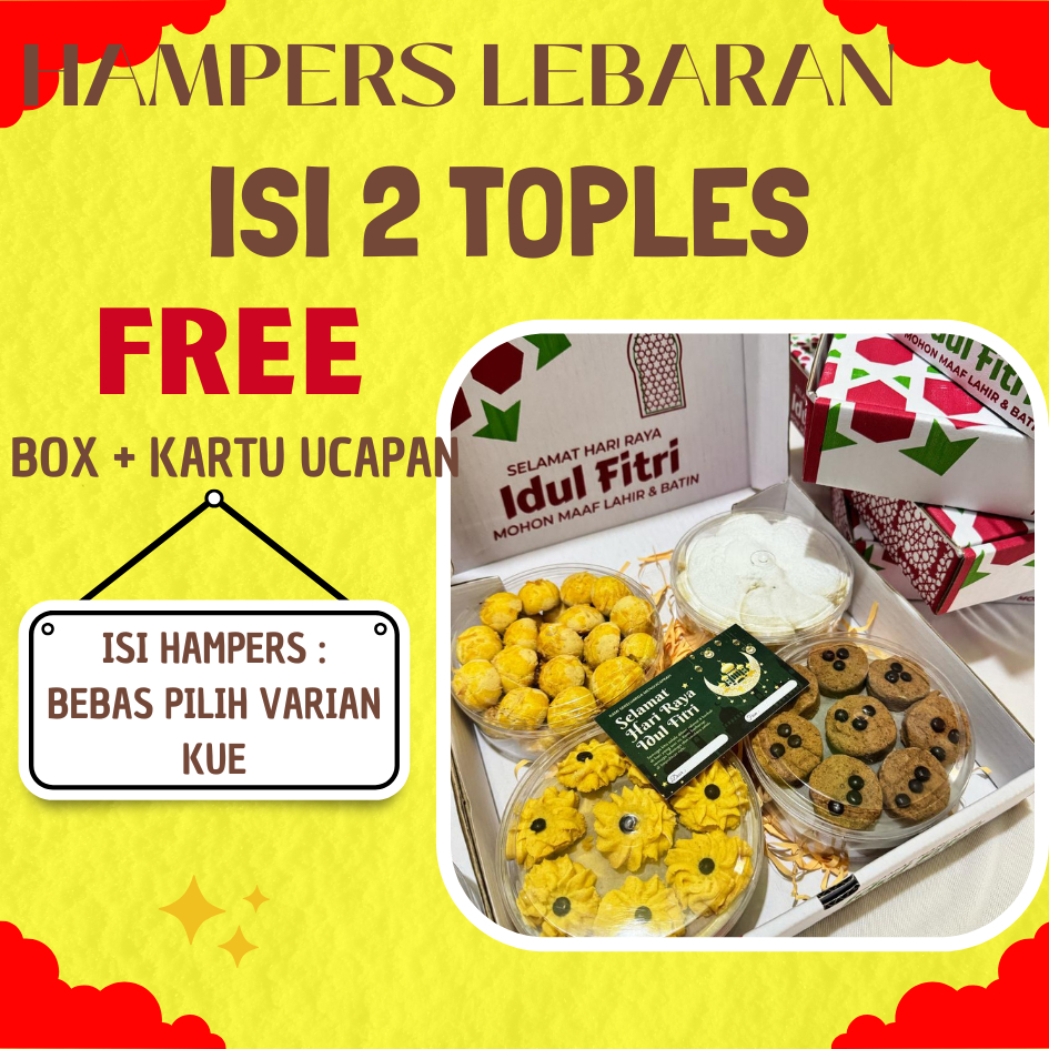 

HAMPERS KUE KERING LEBARAN 250 GRAM ISI 2 KUE / PARCEL HAMPERS LEBARAN 2025