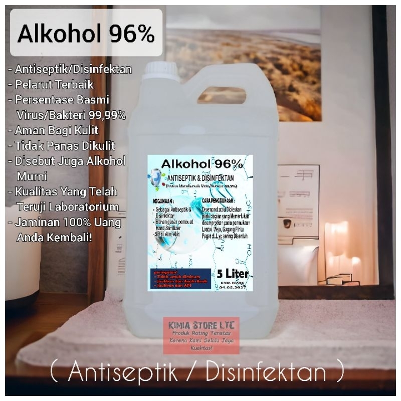 Alkohol Antiseptik 5 Liter ( Ethyl Antiseptik ) / Antiseptik / Pelarut