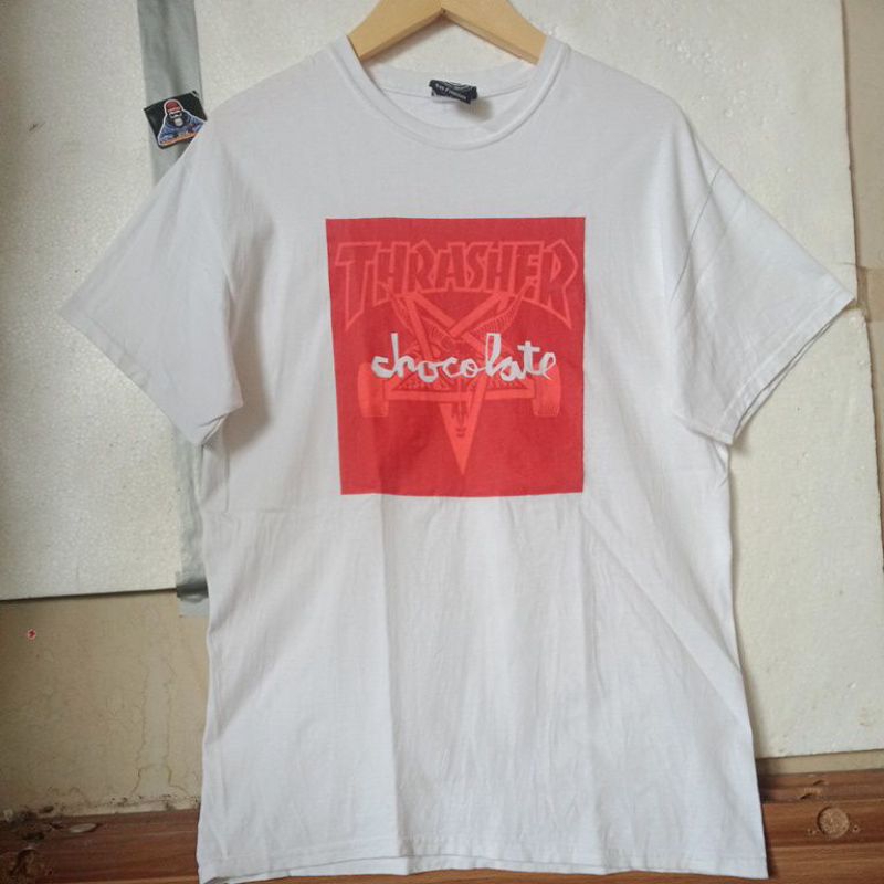 THRASHER X CHOCOLATE skateboarding t-shirt built up size L private collection ORIGINAL