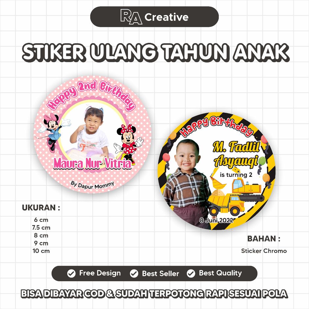 

Stiker Ulang Tahun Anak Custom / Stiker Ultah Anak