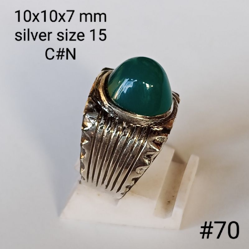 cincin perak, batu natural bacan Doko #70