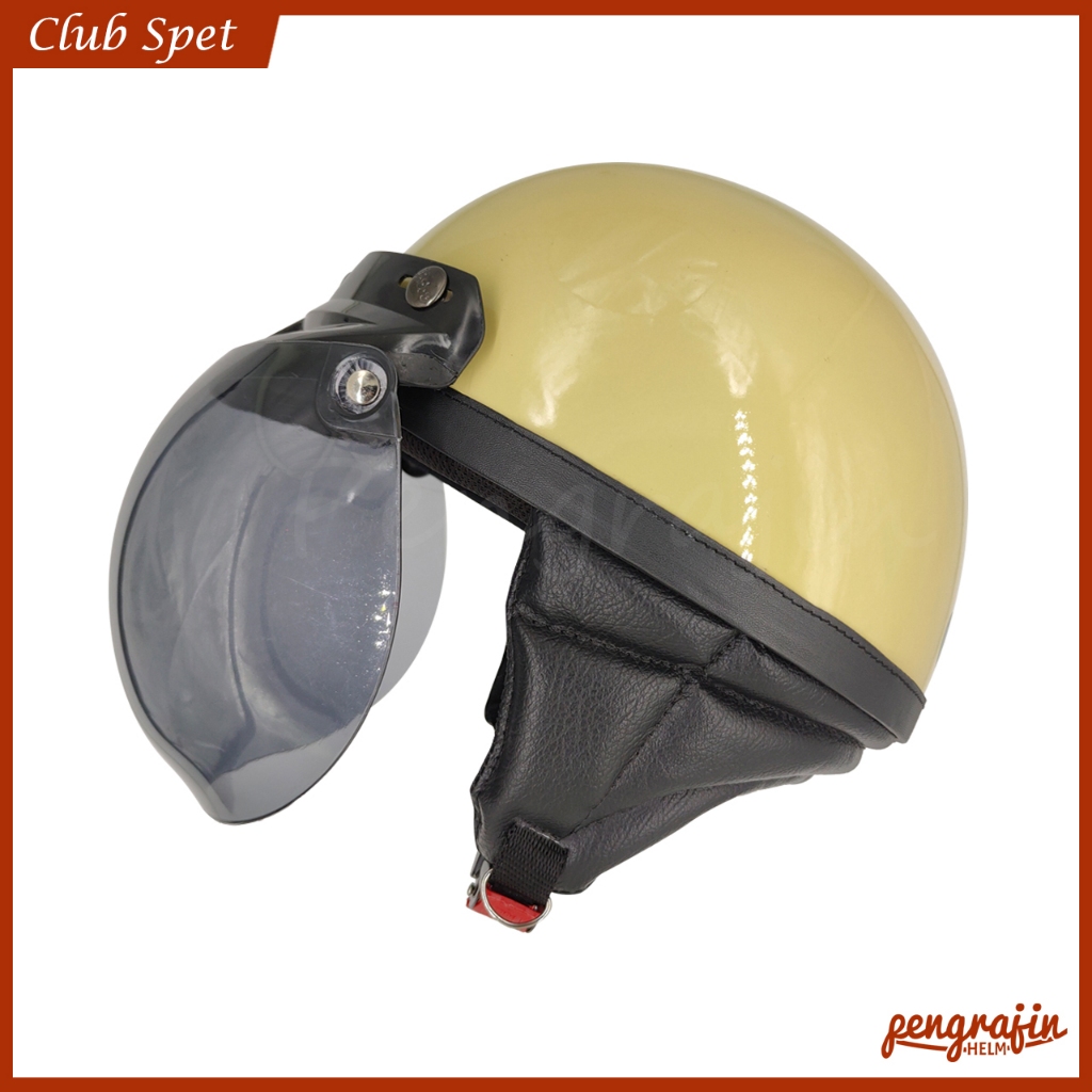 CH1 Helm dewasa klasik helm vespa helm motor listrik gratis Kaca cembung