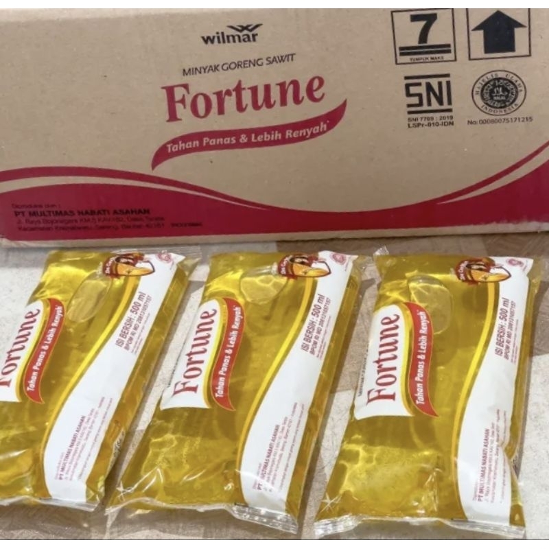 

MINYAK GORENG SAWIT FORTUNE 500 ML 1 DUS ISI 24 BKS