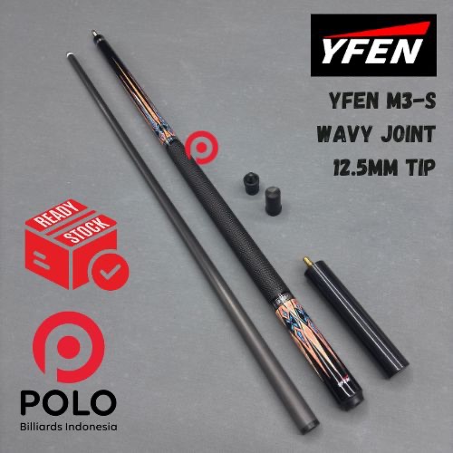 YFEN M3-S Jianying Cues - Stik Main Billiard Carbon Fiber Premium - Wavy Joint 12.5mm