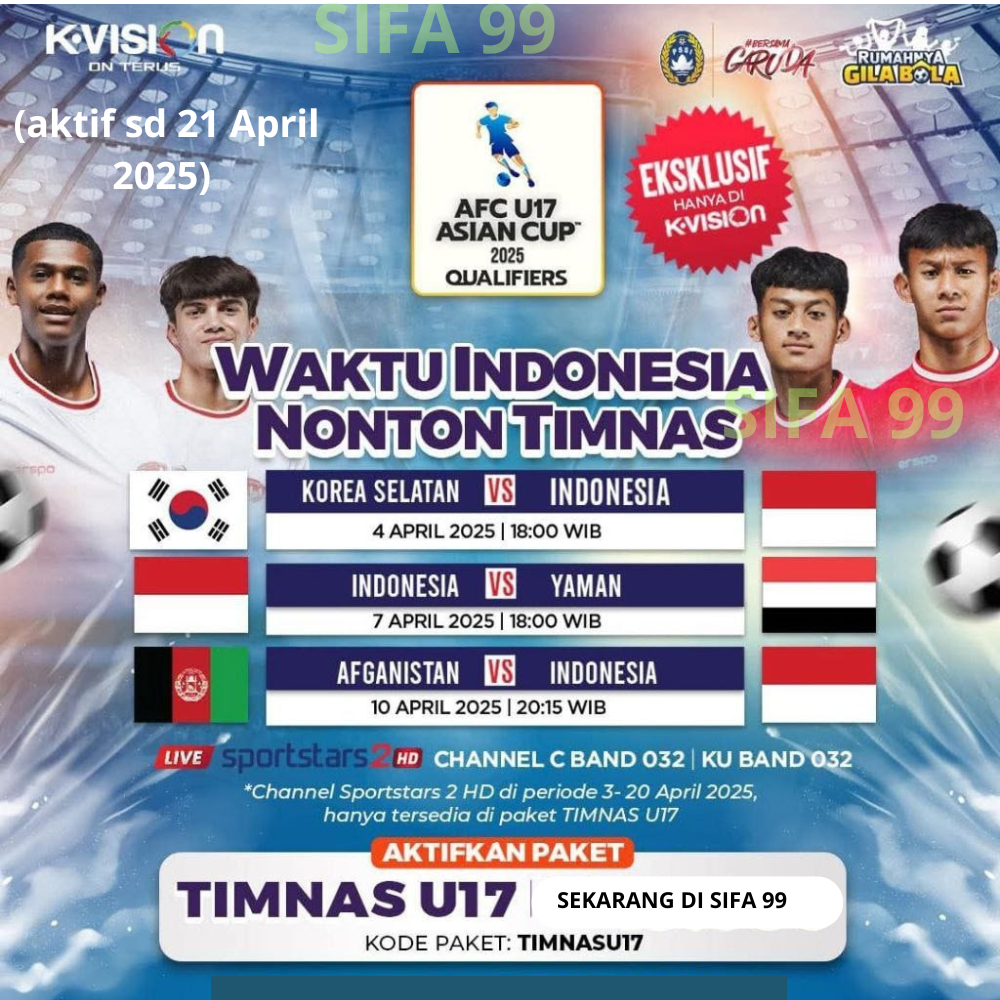 K VISION paket timnas U17 k vision RECIEVER PARABOLA TV