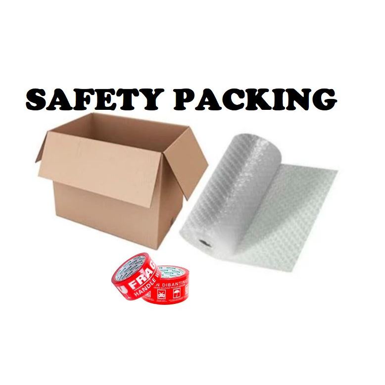 

Packing Tambahan Dus Plus Bubble Wrap / Bubble Wrap Kardus Tambahan untuk Pengaman Packing / Bubble Kardus Safety Packing