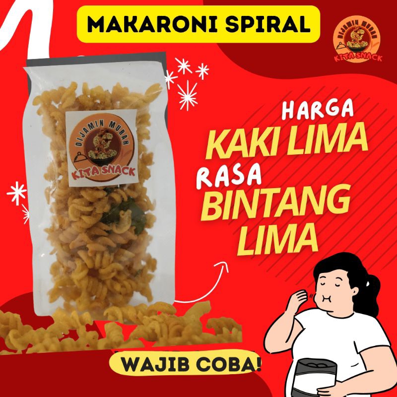 

Kita Snack Murah | Cemilan murah Makaroni Spiral kemasan Rasa Asin Original