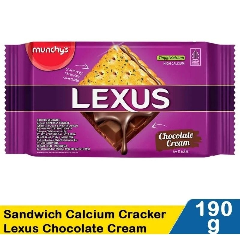 

Munchy's Lexus - Biskuit Sandwich Chocolate Cream 190 gr