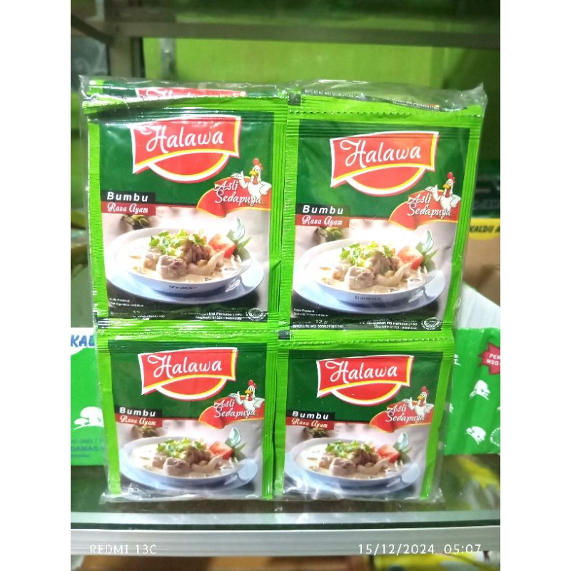 

Kaldu Ayam Halawa - 1pack isi 24Sachet @12gr - Kaldu Bubuk tanpa MSG Sintetis