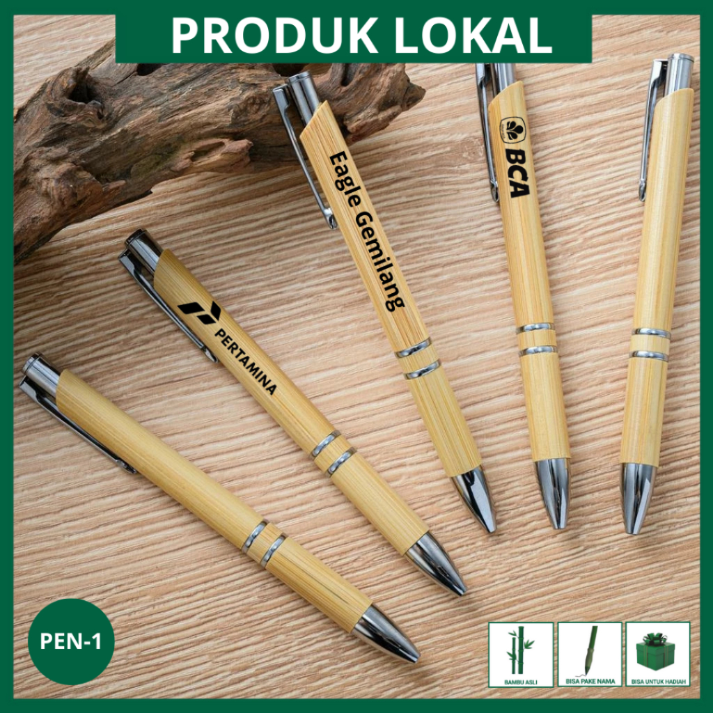 

Pulpen Bambu asli / Balpoin Bamboo (POLOS) Bisa pake nama sendiri untuk souvenir pulpen