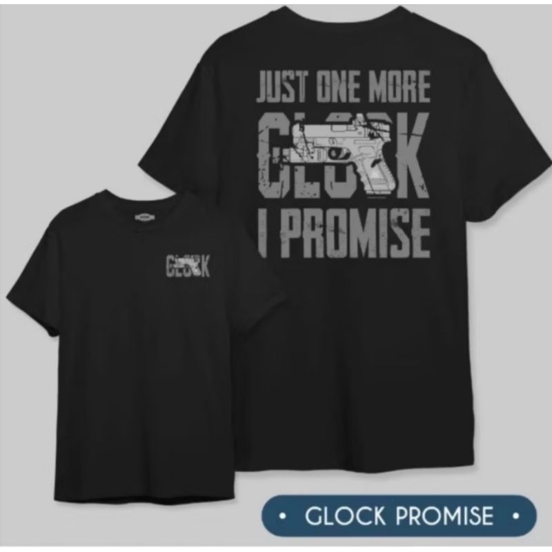 Kaos GLOCK Tembak Pistol T-shirt Army Military Tactical Outdoor Original Cotton Combed 24s Super Sof