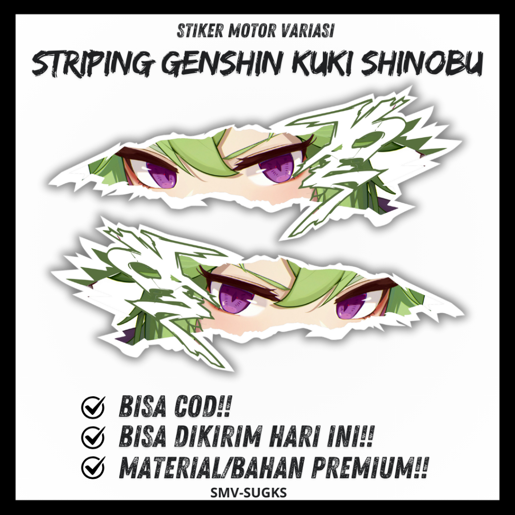 Stiker Striping Kuki Shinobu Sticker Anime Kuki Shinobu Genshin Impact Universal Kanan Kiri