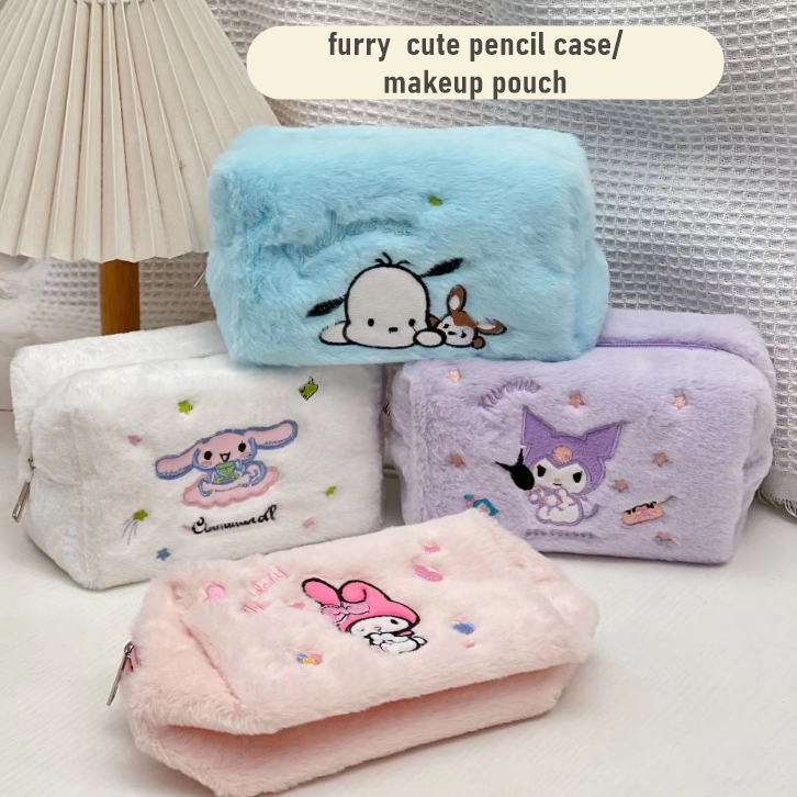 

[ORGM] Kotak Pensil Kotak Kosmetik TaS Make Up Muiltifungsi Karakter Bulu Halus Warna Pastel Cantik Lucu Lembut