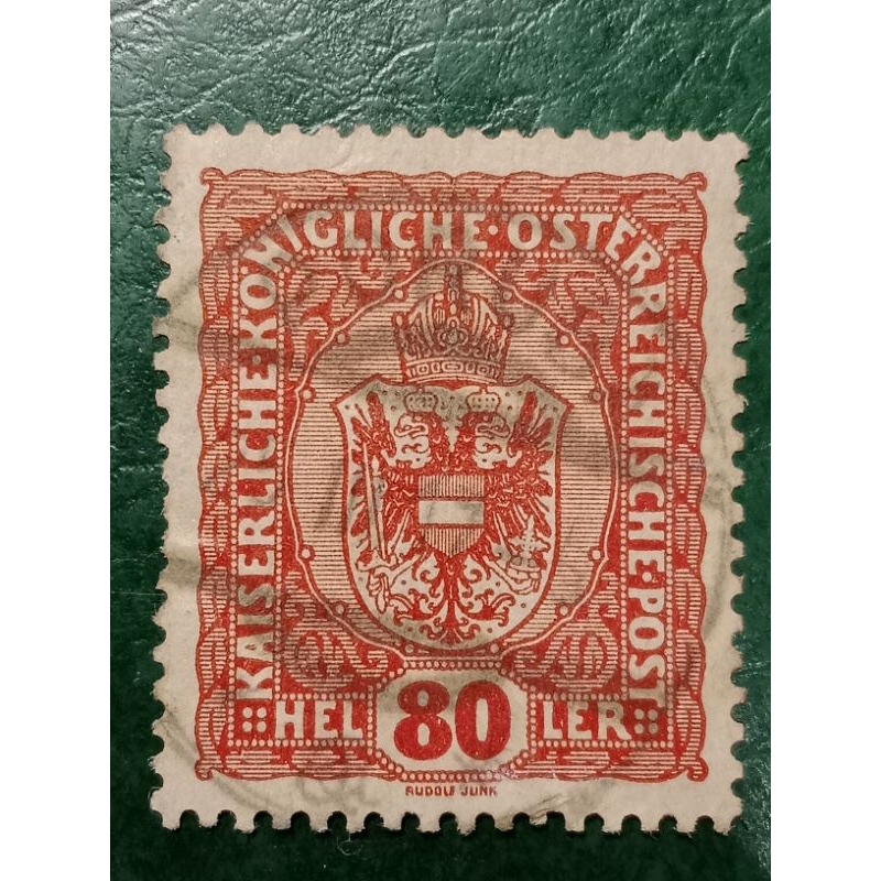 

Prangko Austria kuno Lambang negara 80 Heller Tahun 1916 USED