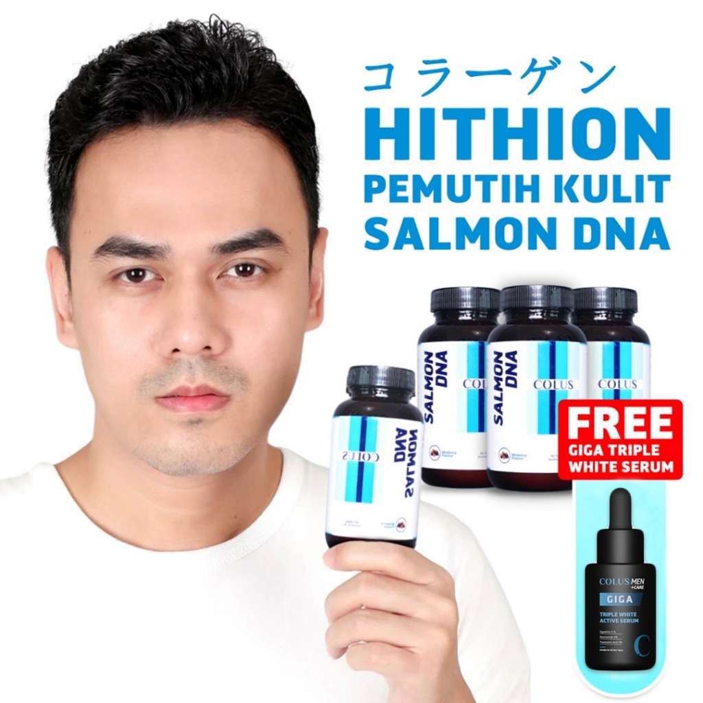 Collagen Pemutih Badan Colus Men Salmon DNA + Hithion Teknologi Jepang [Paket 3 Botol FREE SERUM] Pe