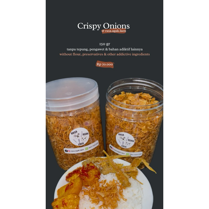 

Bawang Goreng tanpa tepung tanpa pengawet 150gr