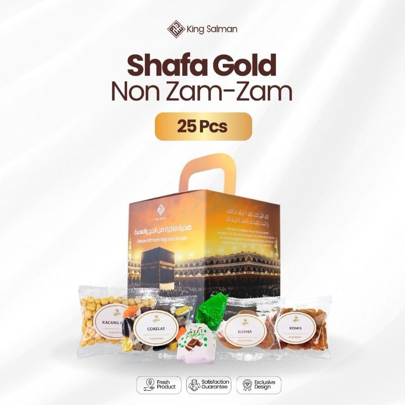 

Paket Oleh Oleh Haji dan Umroh Premium - King Salman Gift | SHAFA (Non Zam-Zam) GOLD 25 PCS