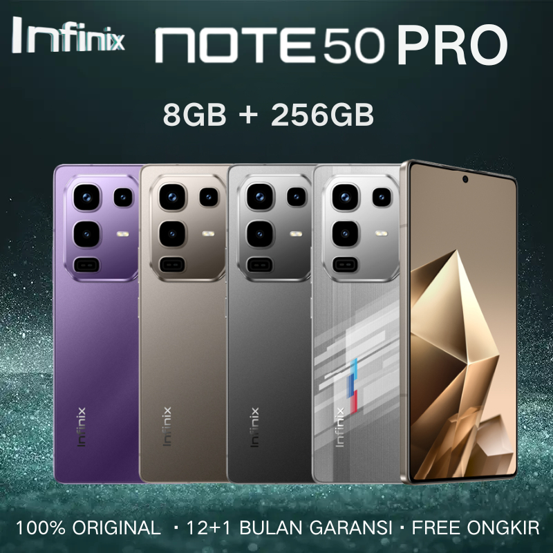 【Garansi 1 tahun】Infinix Note 50 Pro 8/256GB - Up to 16GB Extended RAM - Helio G100 Ultimate - 6.78” FHD+ Amoled - 50MP OIS - 5200 mAh - NFC