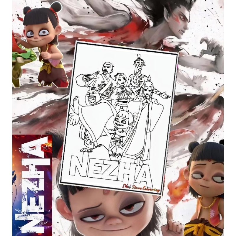 

Kertas Mewarnai Gambar Tema Ne Zha isi 16 Lembar Gambar Berbeda / Kertas Gambar Tebal (10 Lembar Gambar)