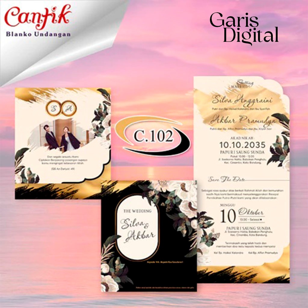 CANTIK 102 | CETAK UNDANGAN | UNDANGAN PERNIKAHAN