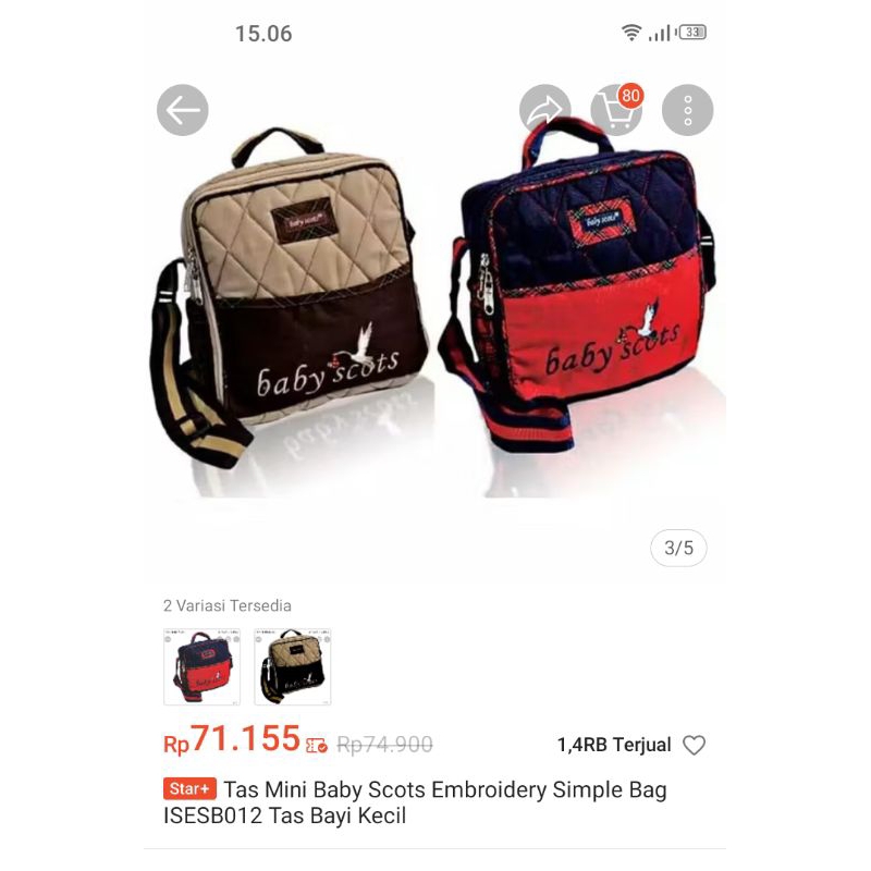 Tas Bayi Kecil Baby Scout Second