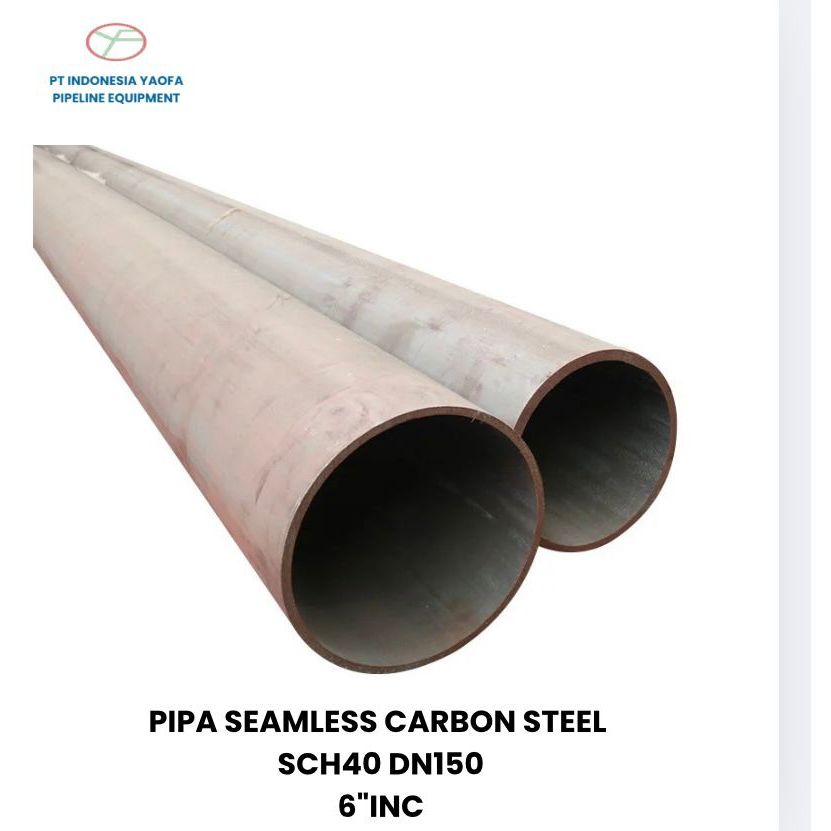 PIPA SEAMLESS CARBON STEEL SCH40 DN150 6 METER